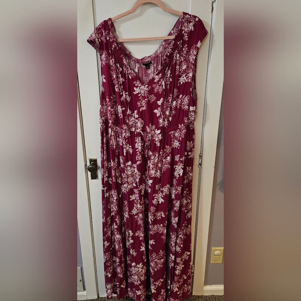 Torrid Dark Pink Challis Floral Dress